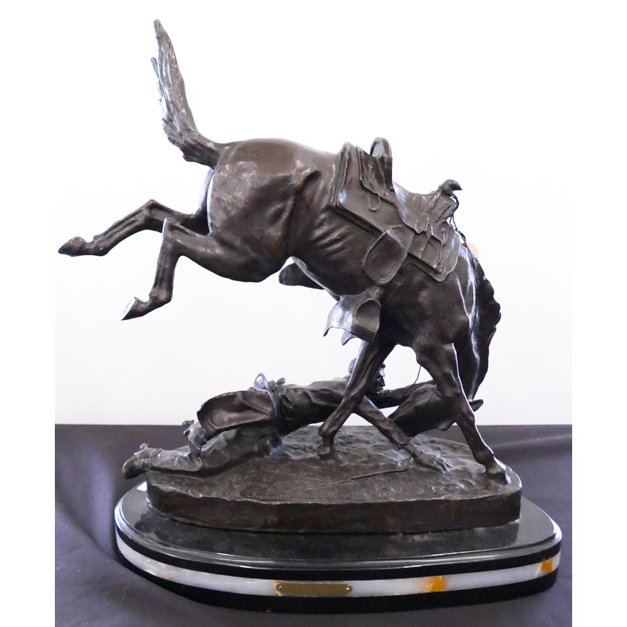 After Frederic Remington 'Wicked Pony' Bronze Sculpture- 23x20''