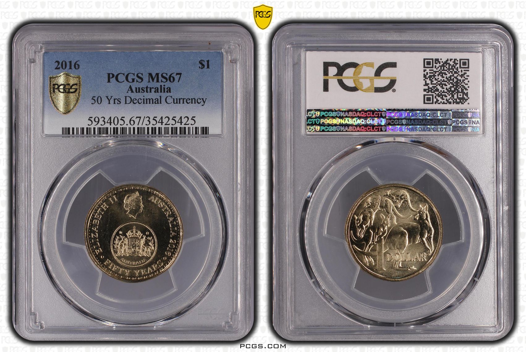 50 Yrs Decimal Currency, One Dollar, 2016, PCGS MS67