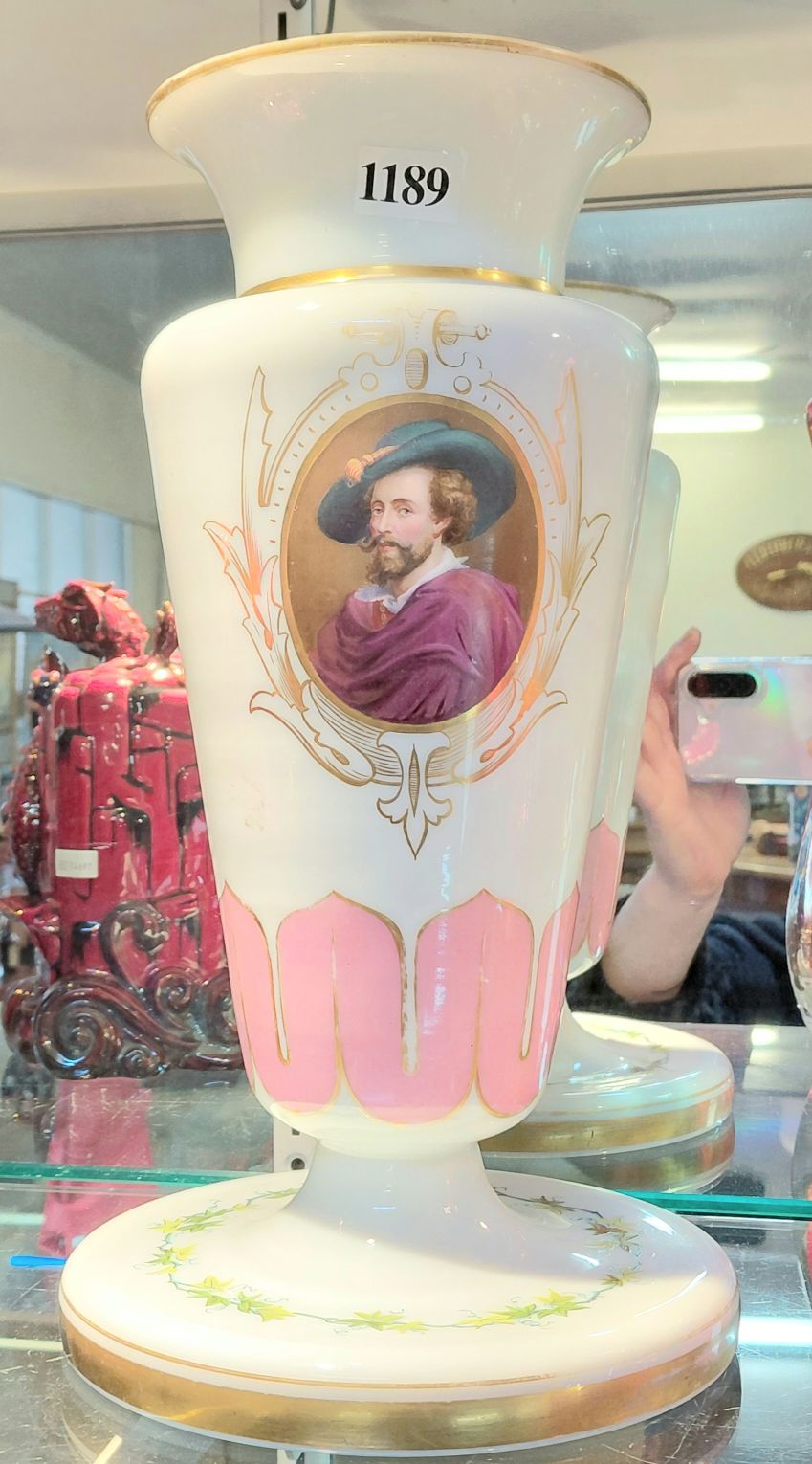 Antique Van Dyck Cameo Vase