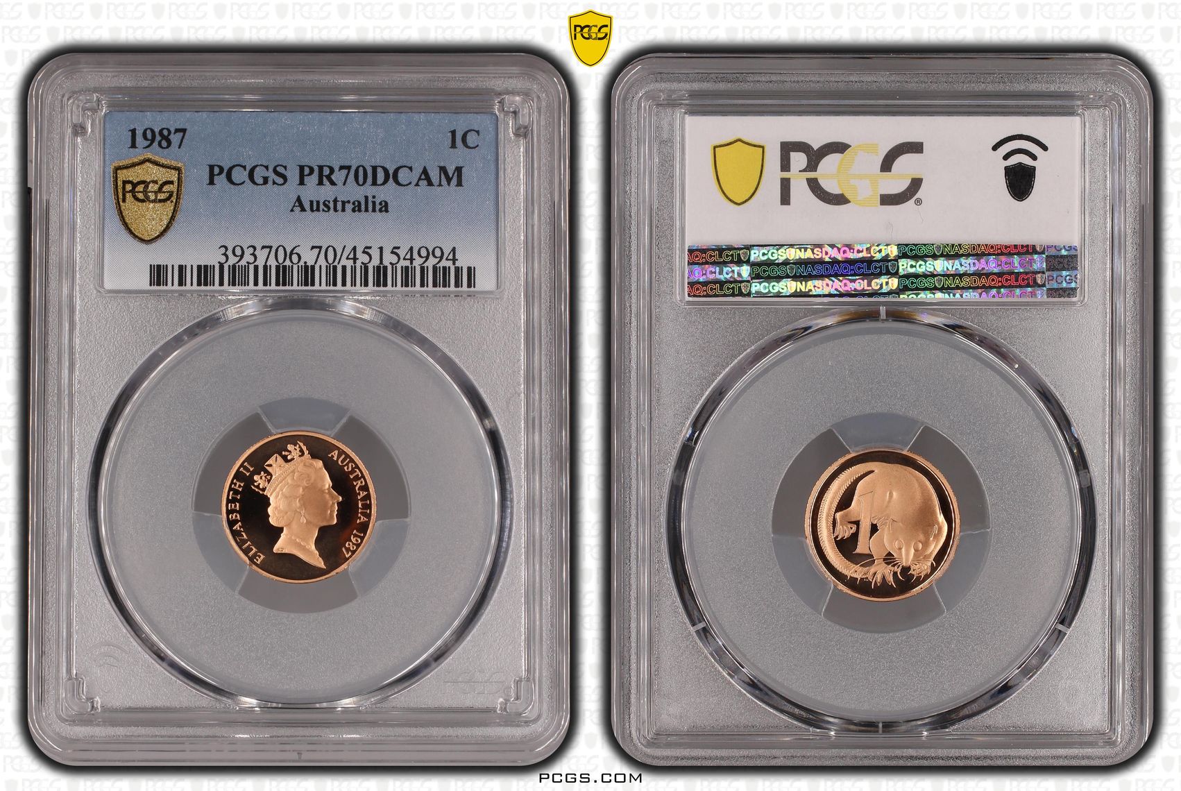 Elizabeth II, One Cent, 1987, PCGS PR70DCAM
