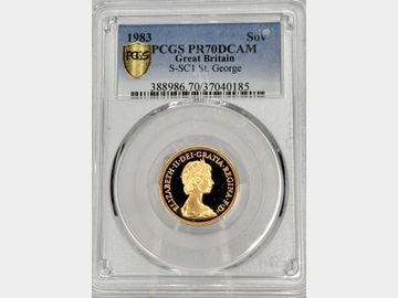 1983 ELIZABETH II PROOF GOLD SOVEREIGN PR70 DCAM TOP POP!