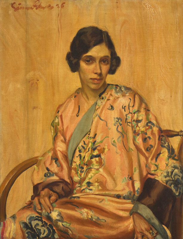 Simon Elwes 
(English, 1902-1975)
Portrait of Barbara Wythes Elwes, 1926