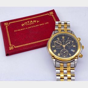 GOLD TWO TONE ROTARY SPORT CHRONOGRAPH WATCH/40MM CASE SIZE - 50691/174