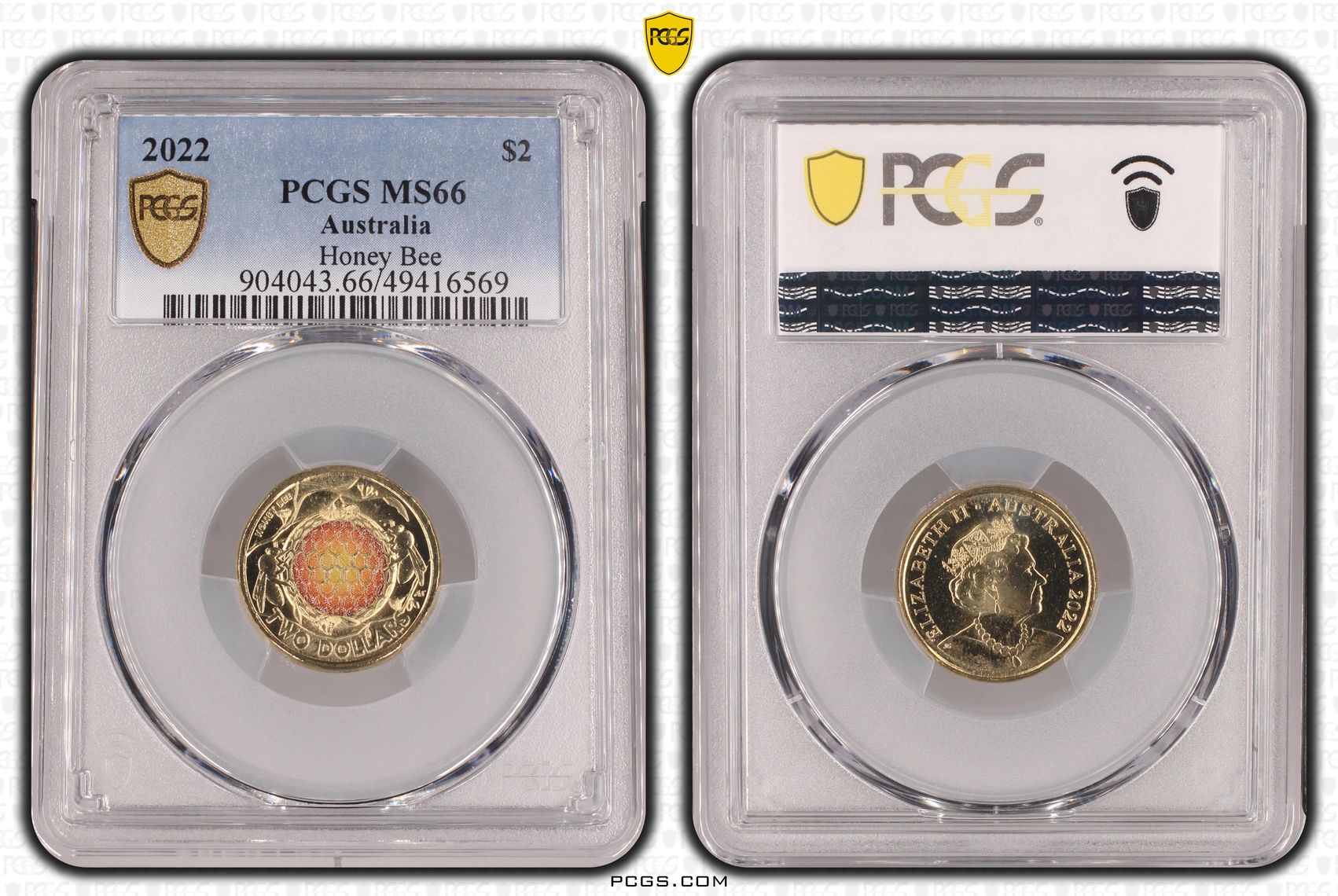 Elizabeth II, Honey Bee Colorized , Two Dollar, 2022, PCGS MS66