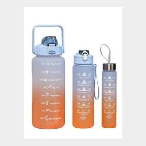 Pastel Nesting Ombre Motivational Water Bottles - 3-Piece - Blue and Orange -Bar 9902130887449- 51745/28524 SN B2 (S2)