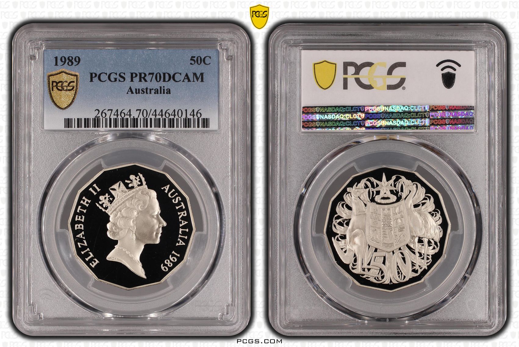 1989 Australia Fifty Cent, 50c PCGS - PR70DCAM POP 5/0 -146