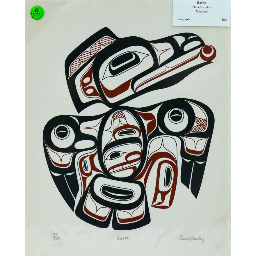 David Boxley ''Raven'' S/N Serigraph 14''x11'' Sheet.