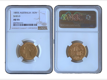 1885 VICTORIA SYDNEY SHIELD SOVEREIGN AU55