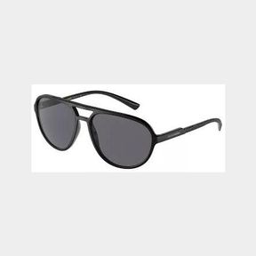 DOLCE & GABBANA DG 6150 MATTE BLACK/GREY POLARIZED SUNGLASSES - 52055/28443