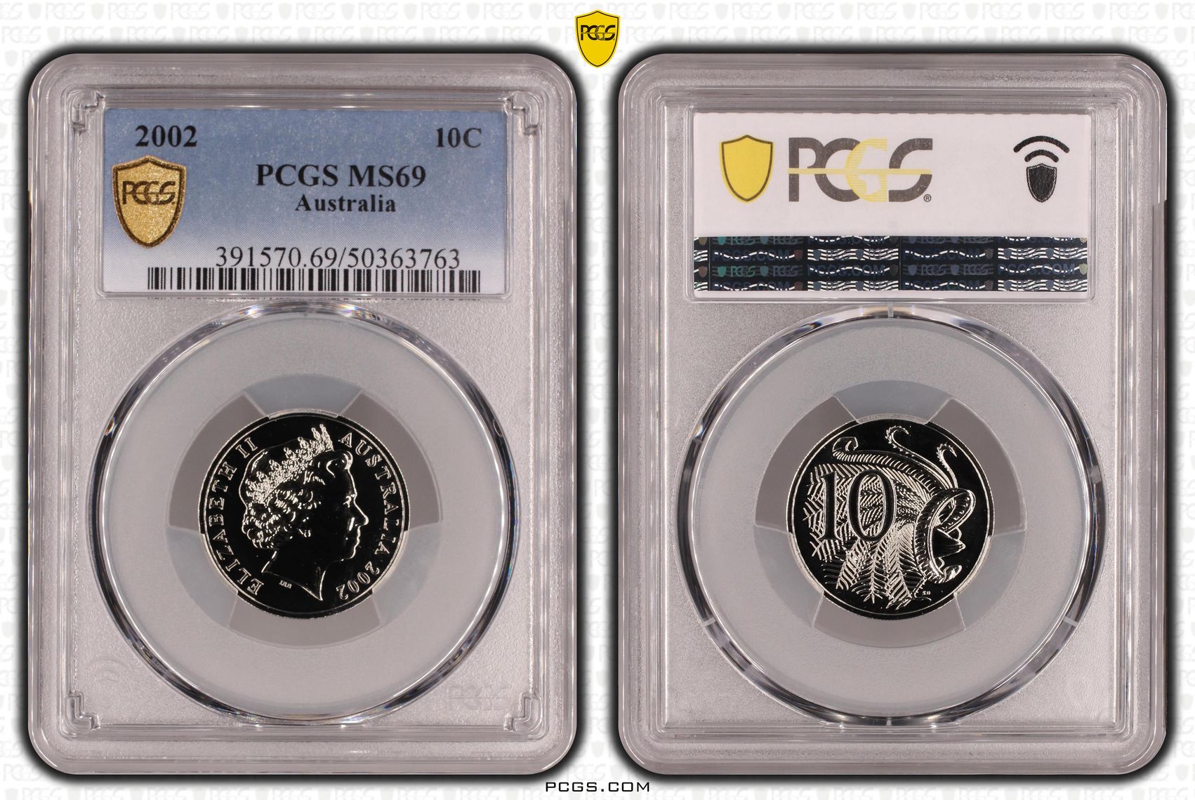 Ten Cent, 2002, PCGS MS69