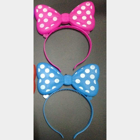 Pink and Blue Light Up Plastic Polka Dot Bow Headbands |