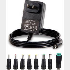 18V AC DC POWER SUPPLY ADAPTER 18VOLT 1 AMP CHARGER DC 18V 1A POWER CORD WITH 8 INTERCHANGEABLE JACKS FOR 100MA 200MA 300MA 400MA