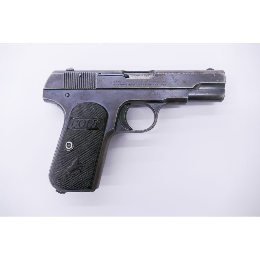 Vintage Colt 32 Automatic Hammerless Pistol, Serial #379502.