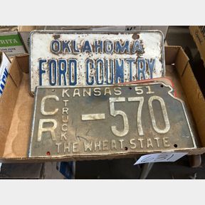 Kansas License tags & Oklahoma Ford country tag