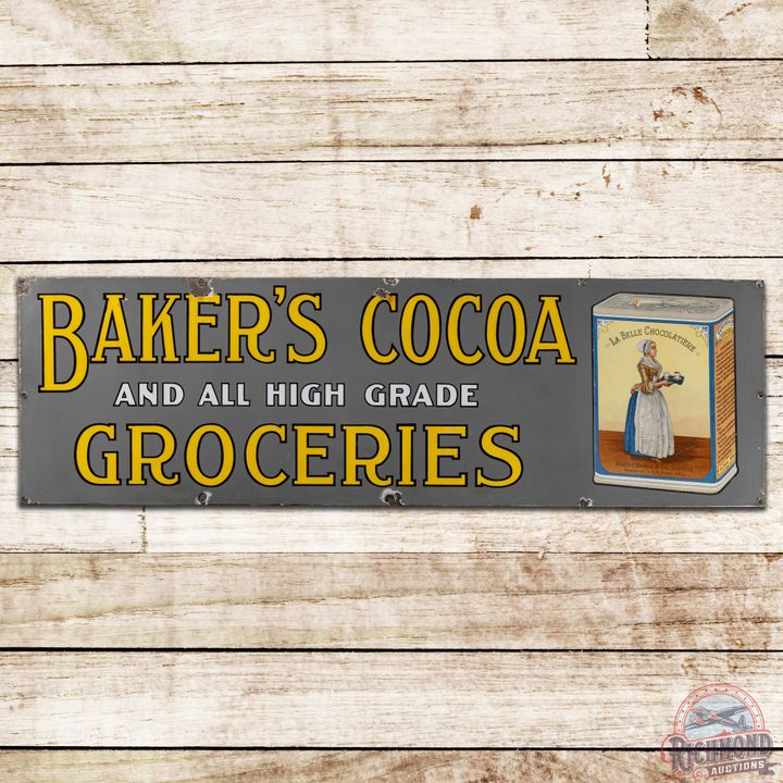 Baker's Cocoa And All High Grade Groceries SS Porcelain
