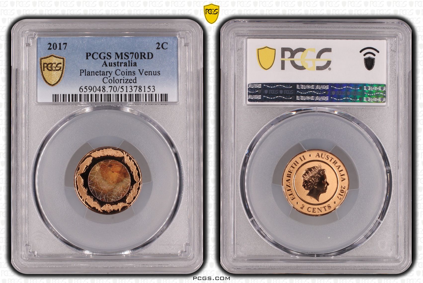 2c, 2017, Pcgs Ms70rd