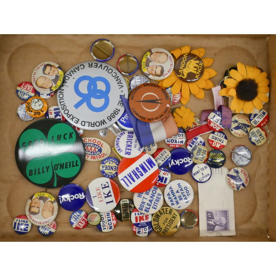 Box Vintage Political Pinback Buttons