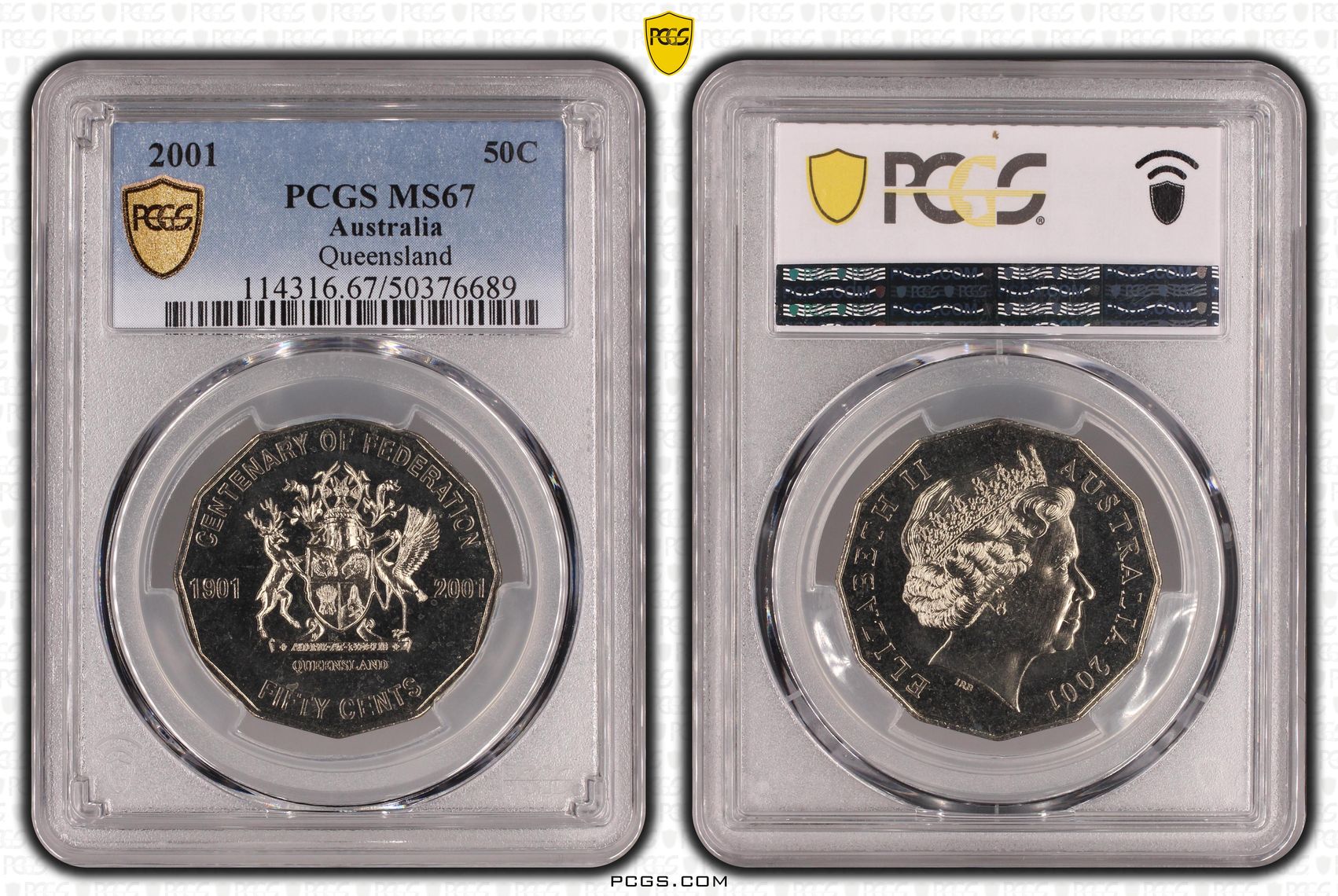 Queensland , Fifty Cent, 2001, PCGS MS67