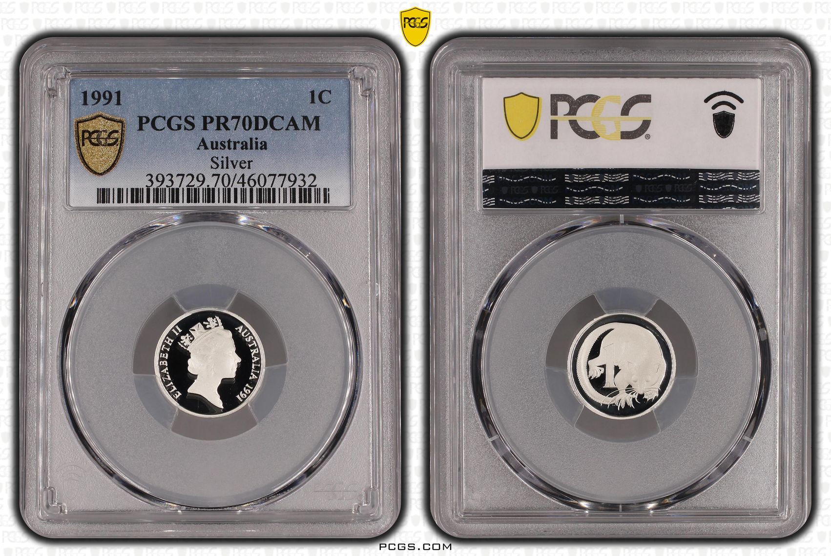 Elizabeth II, Silver, One Cent, 1991, PCGS PR 70DCAM