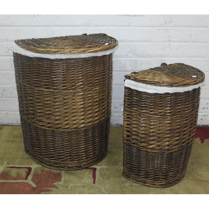 2 WICKER LAUNDRY BASKETS