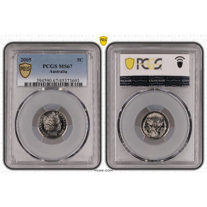 Elizabeth II, Five Cent, 2005, PCGS MS67