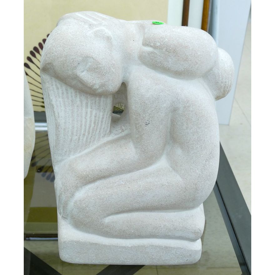 Ken Patecky ''Woman with Child'' Stone Sculpture 17''x11''