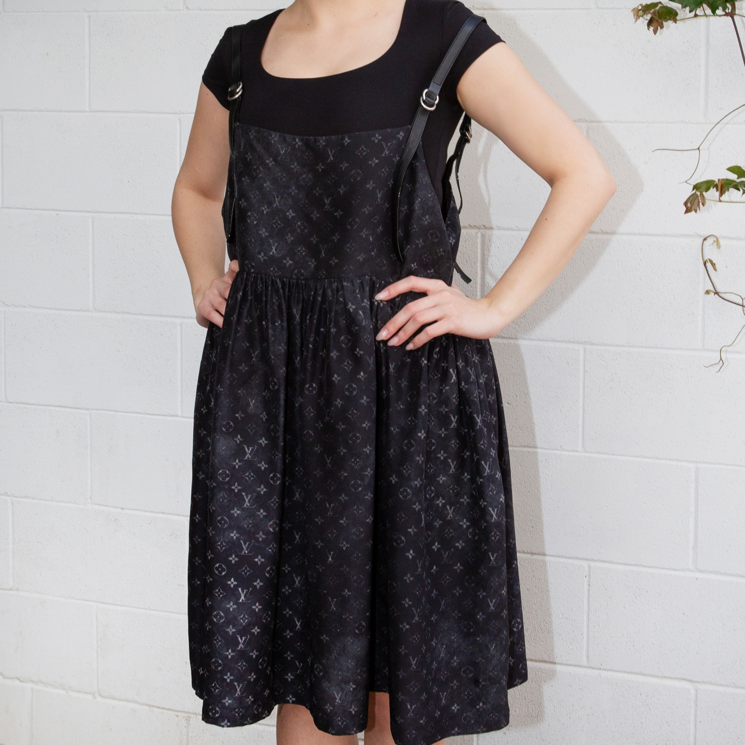 Louis Vuitton Leather Strap Monogram Cloud Dress Size 44
