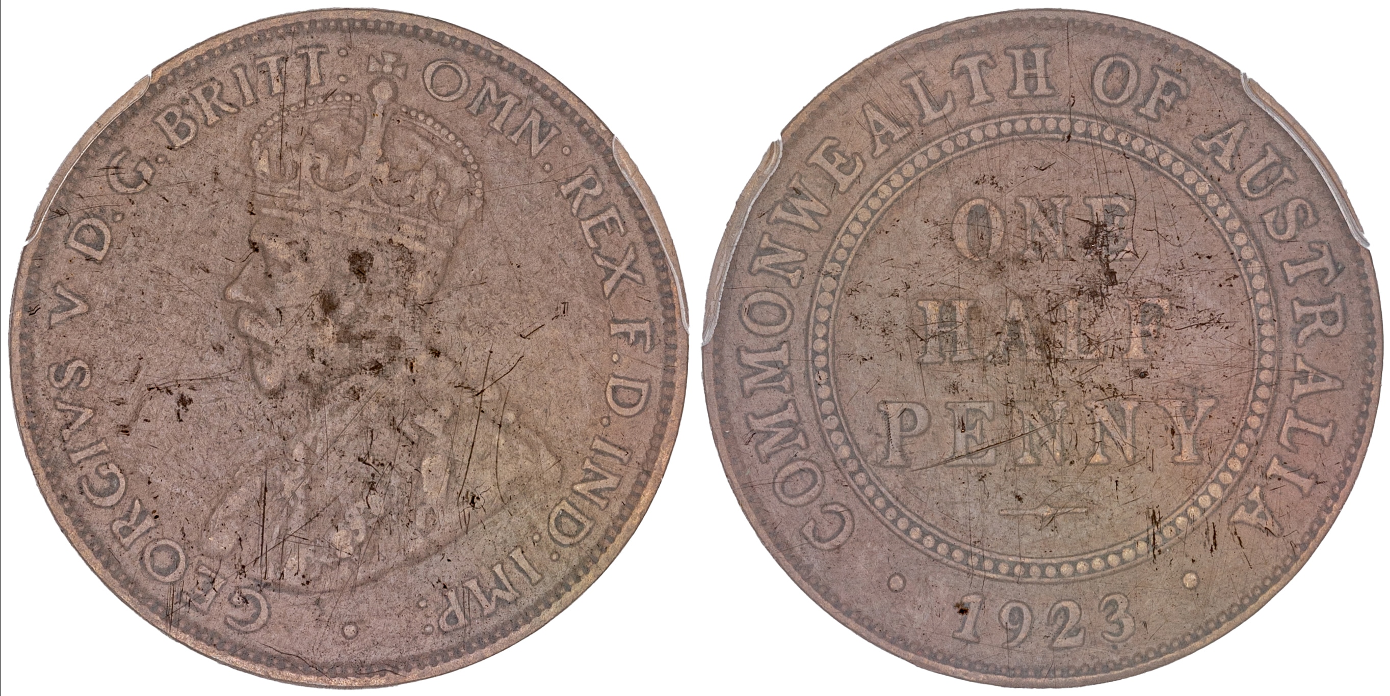 George V, Halfpenny, 1923, PCGS VF35