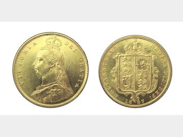 1887 Queen Victoria Gold Half Sovereign