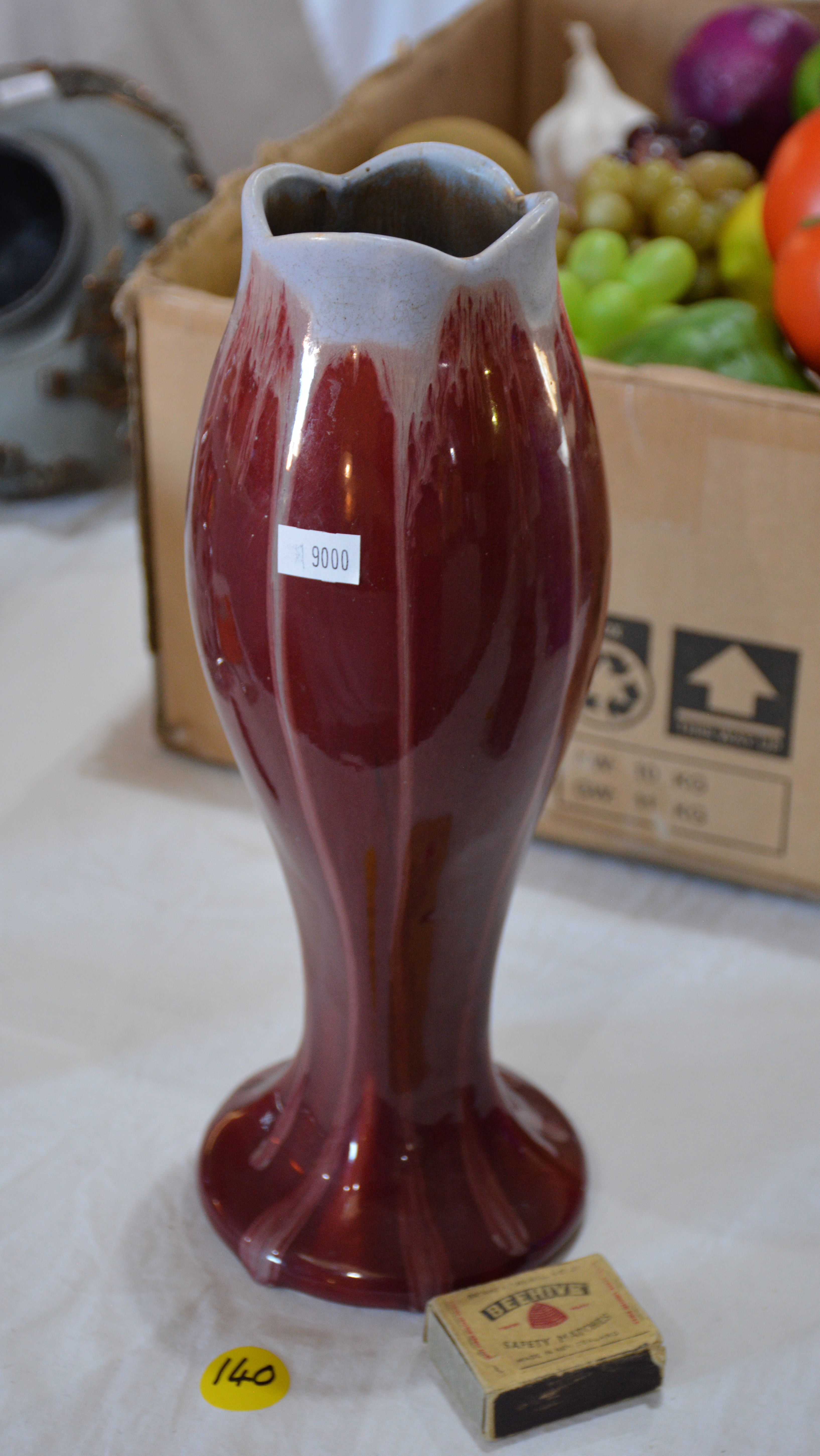 Red Glazed Ceramic Vase — NZ auction result