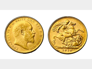 1910 EDWARD VII LONDON MINT GOLD SOVEREIGN