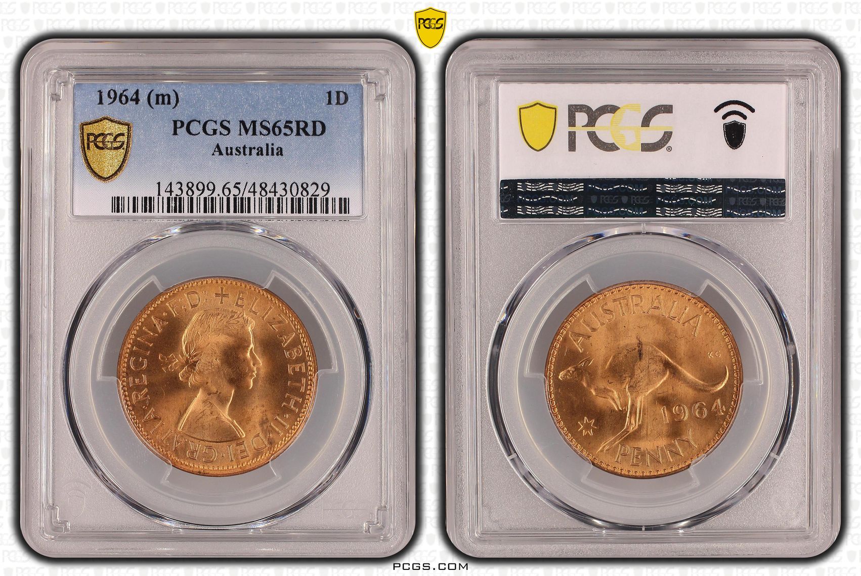 One Penny, 1964, PCGS MS65RD