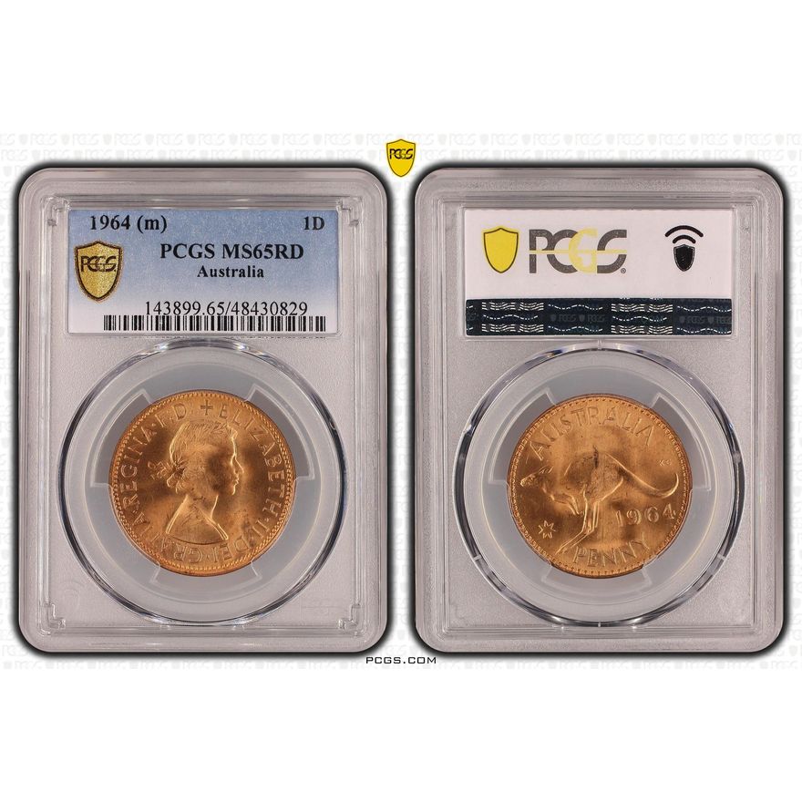 One Penny, 1964, PCGS MS65RD