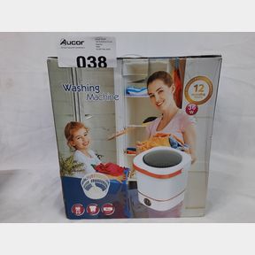 12L PORTABLE FOLDING BUCKET-LIKE WASHING MACHINE FOR TRAVEL MOTORHOME - WHITE -
