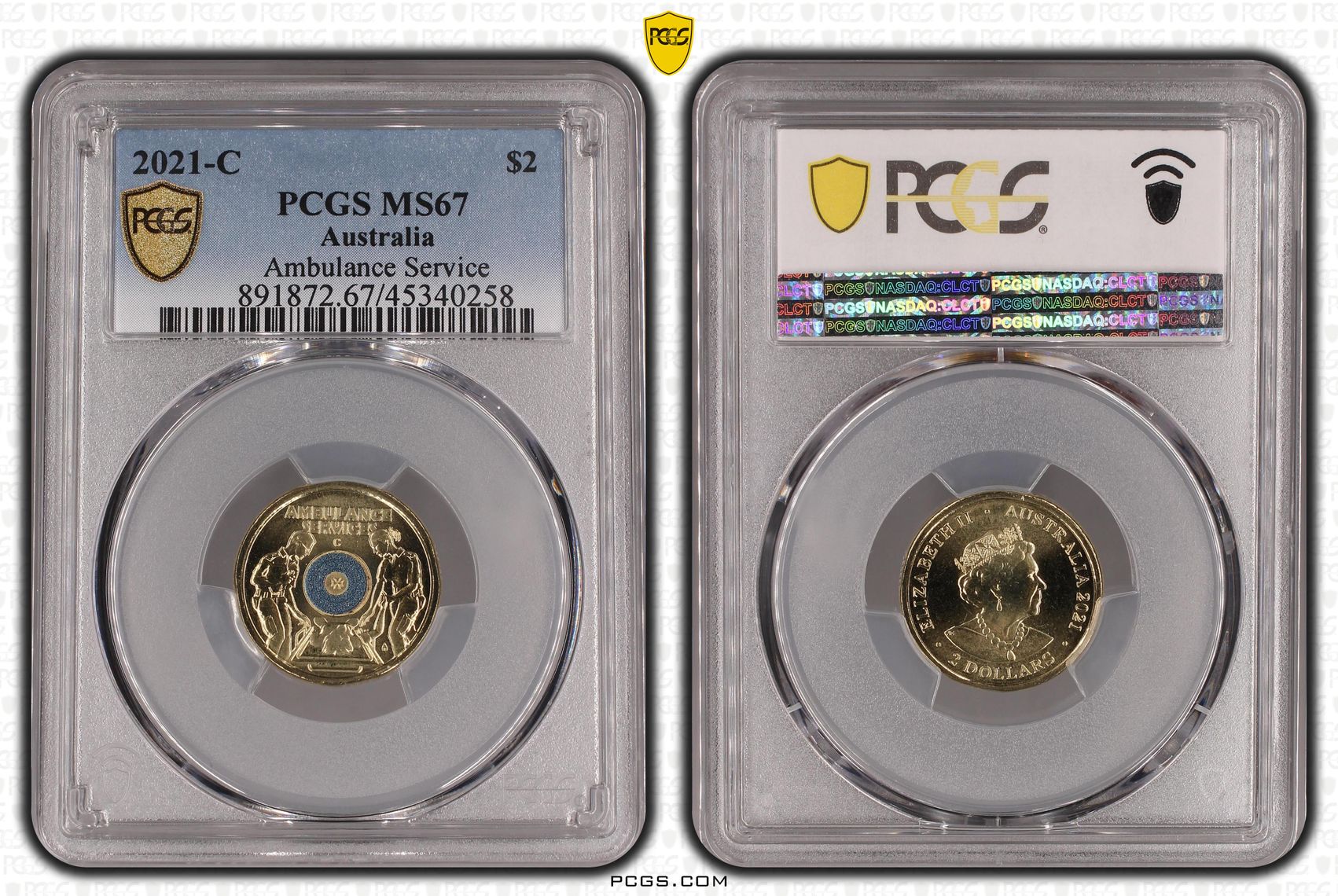 Ambulance Service - Colorized , Two Dollar, 2021-C, PCGS MS67
