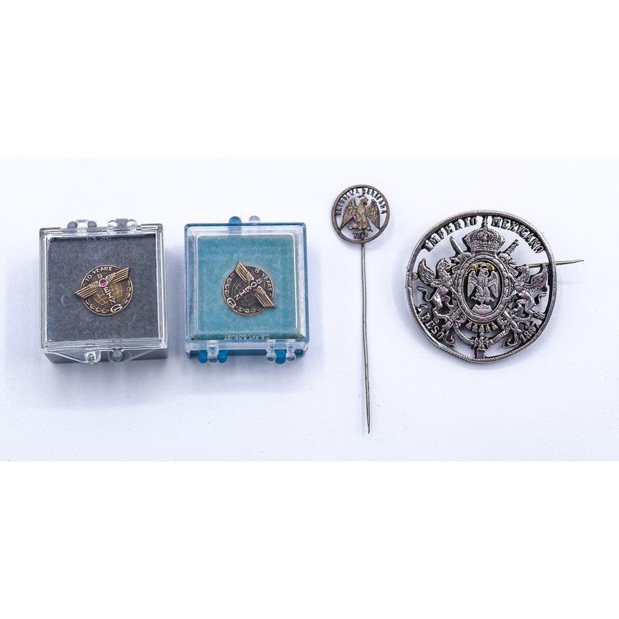 Box Old Coin Jewelry & Boeing Pins