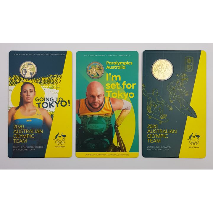 Olympic Carded Coins (x3)