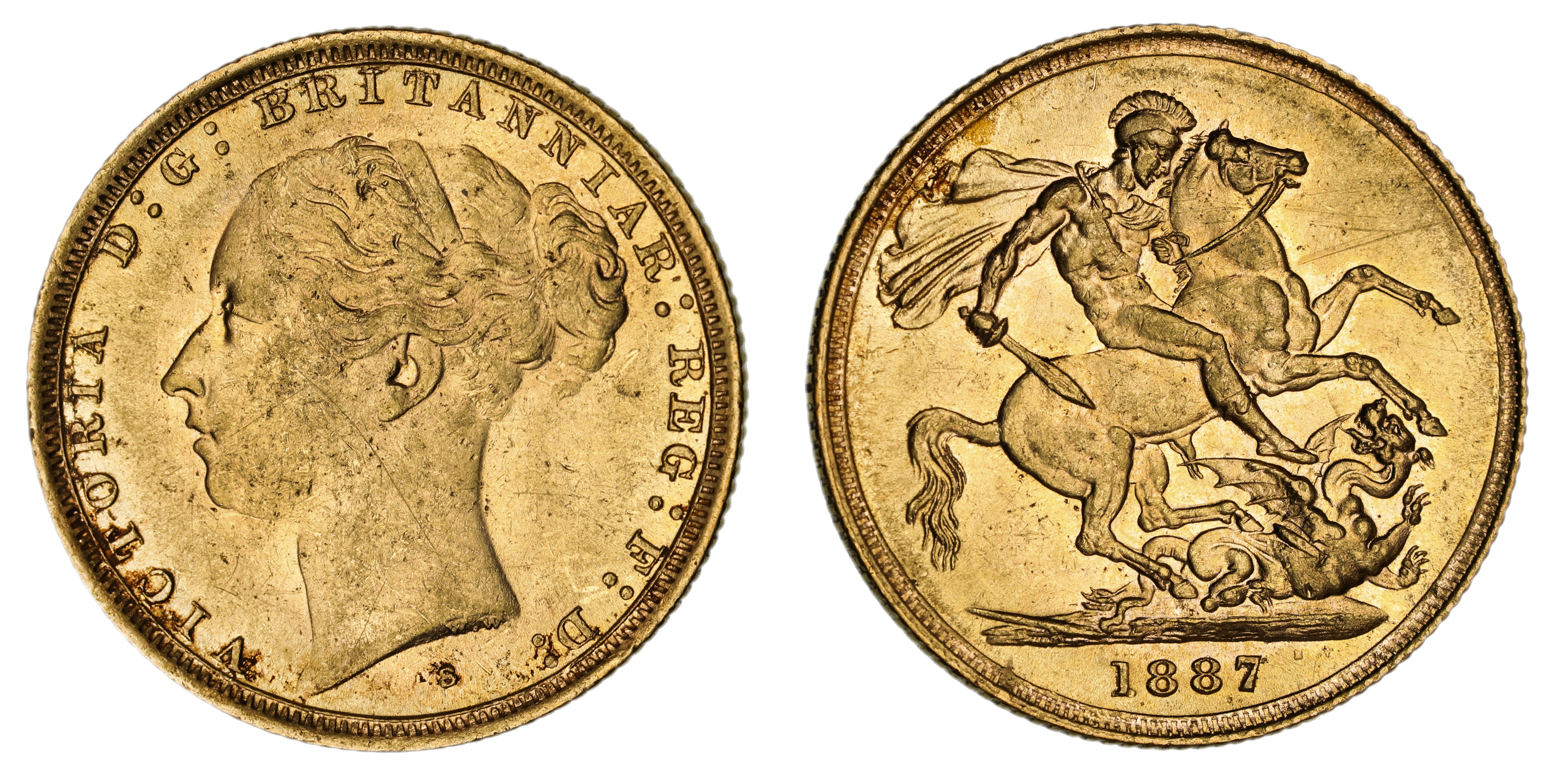 Victoria, St. George Reverse - Sydney Mint - Young, Sovereign, 1887, gEF