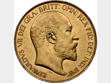 1902 EDWARD VII GOLD 5 POUND COIN AU DETAILS RIM DAMAGE