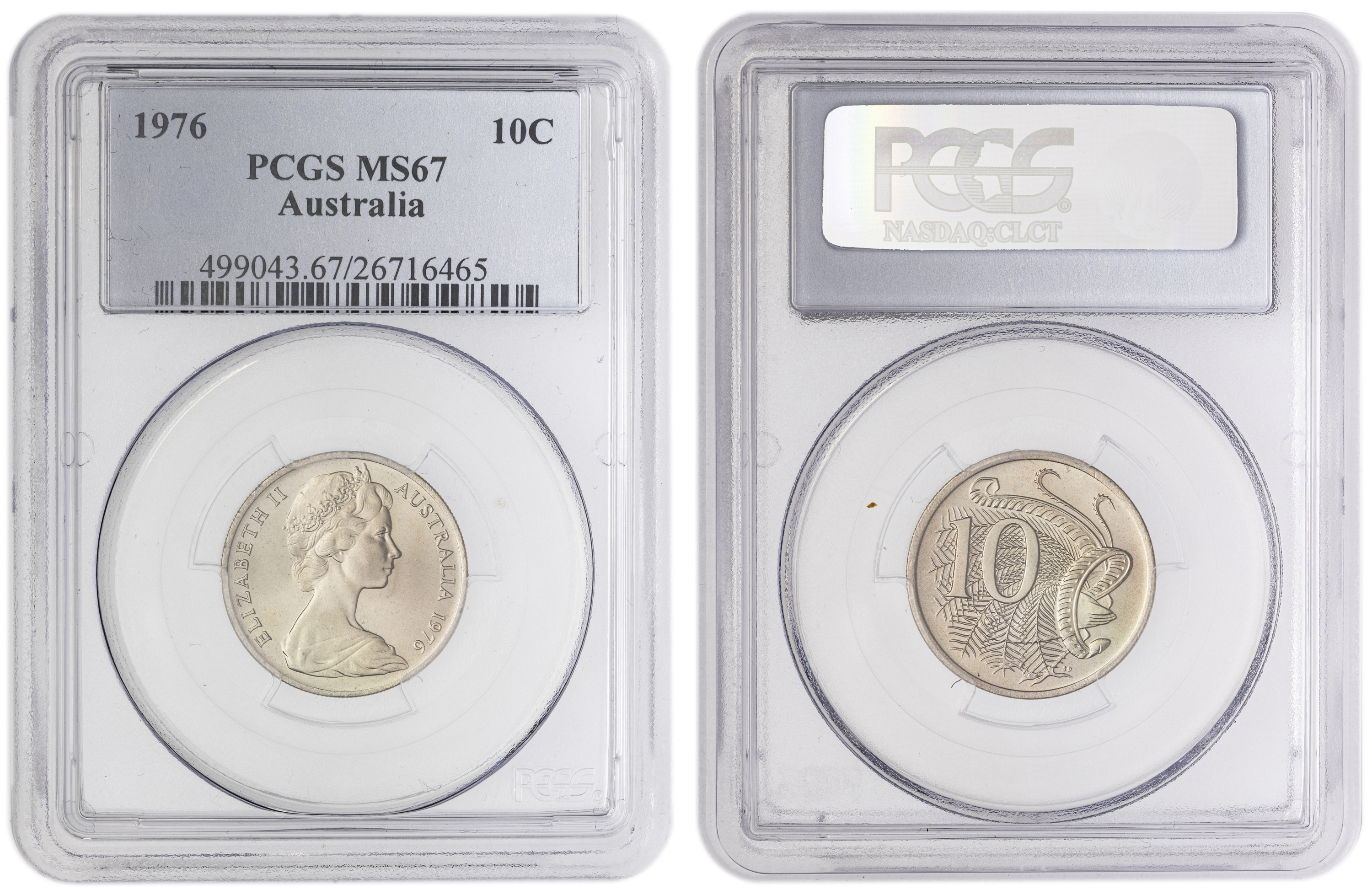 , Ten Cent, 1976, PCGS MS67
