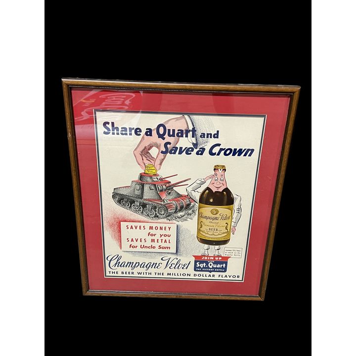 Champagne Velvet Sgt Quart War Beer Poster Sign