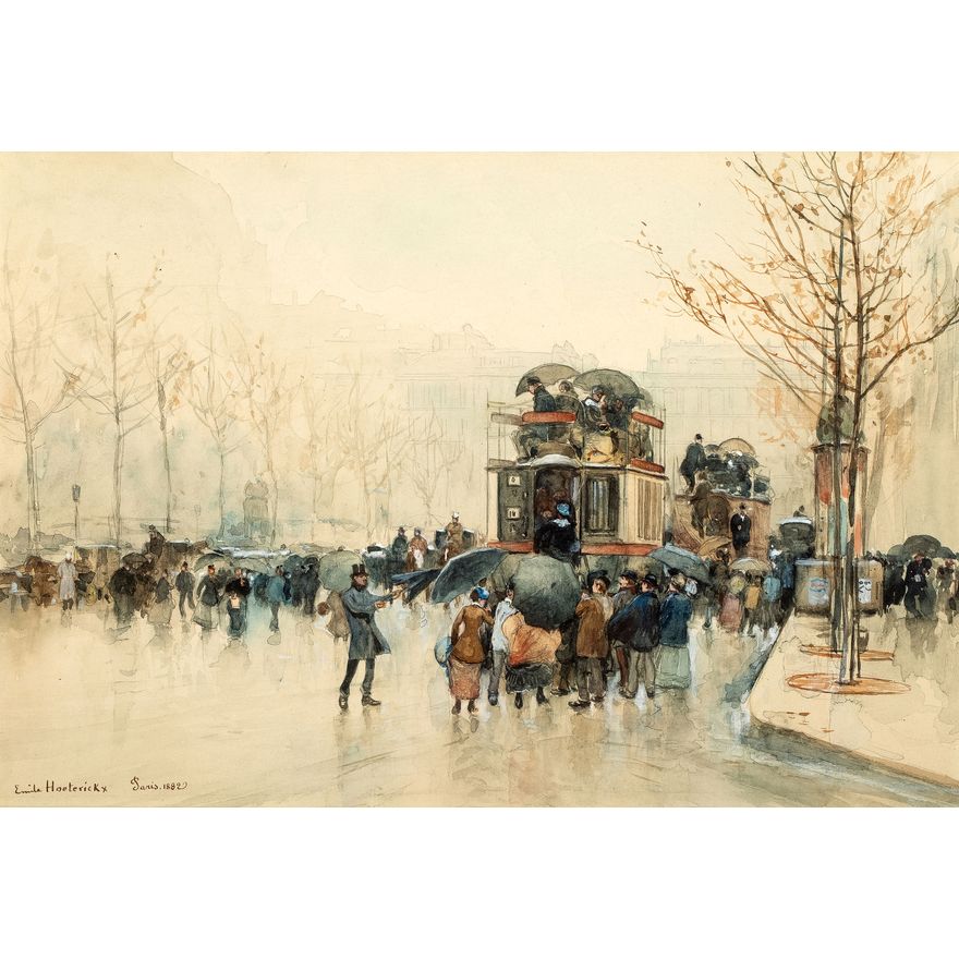 Emile Hoeterickx | Paryż w deszczu, 1882 r.