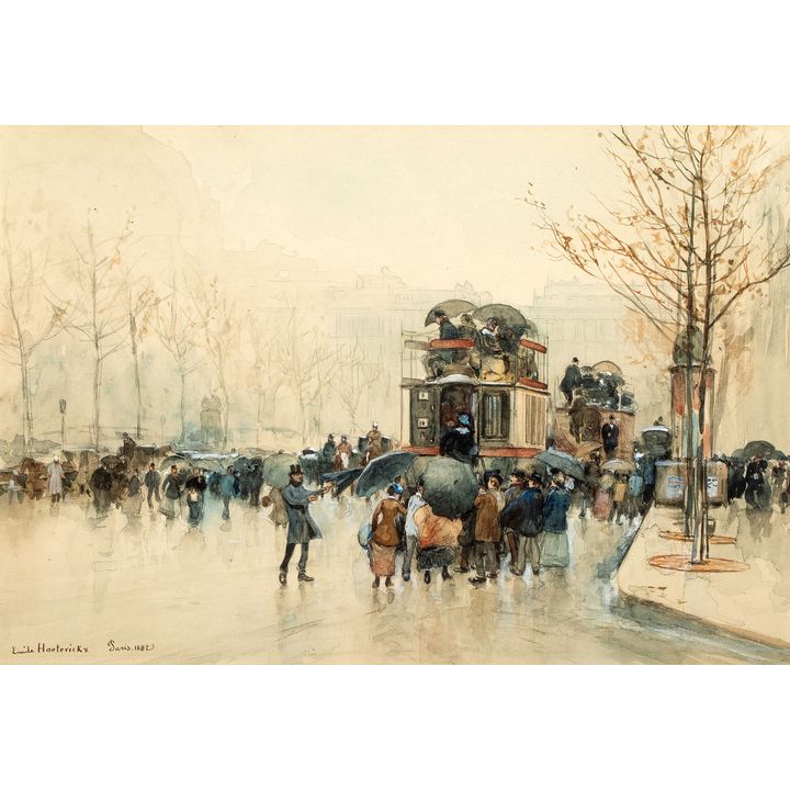 Emile Hoeterickx | Paryż w deszczu, 1882 r.