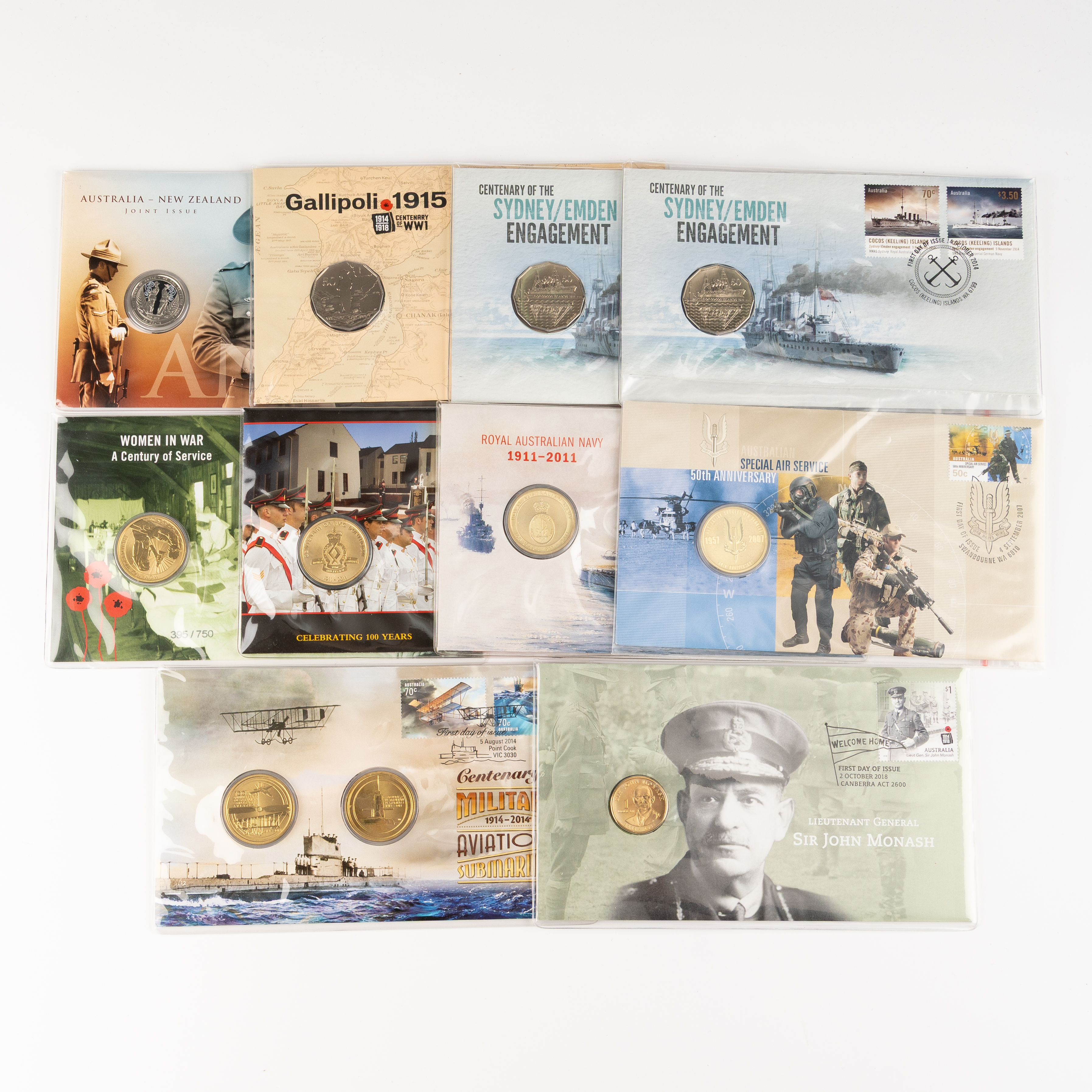 Elizabeth II, Various Military, Fifty Cents - One Dollar, 2007 - 2018, UNC
