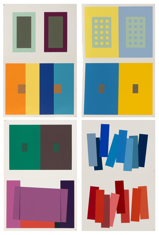 Josef Albers
(American/German, 1888–1976)
Interaction of Color (portfolio with complete text folder, bound text volume, and 80 color screenprints), 1973