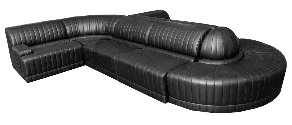 Roche Bobois Modern Leather 7 Piece Sectional Sofa