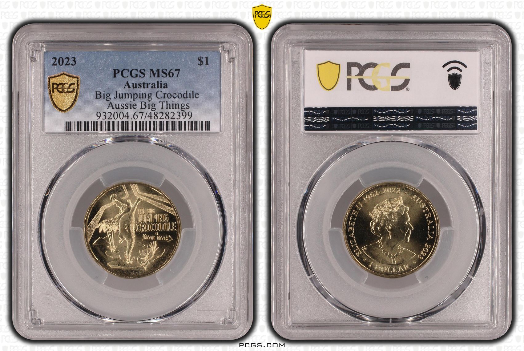 Big Jumping Crocodile Aussie Big Things, One Dollar, 2023, PCGS MS67