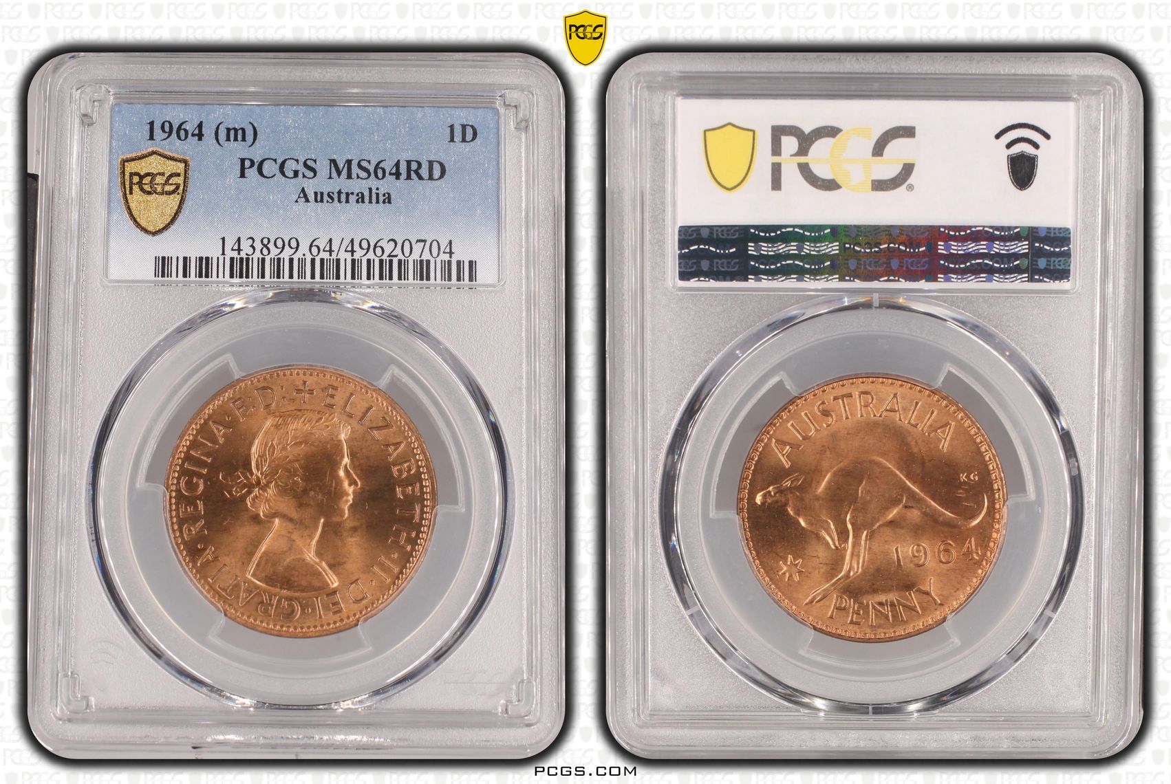 Elizabeth II, Penny, 1964, PCGS MS64RD