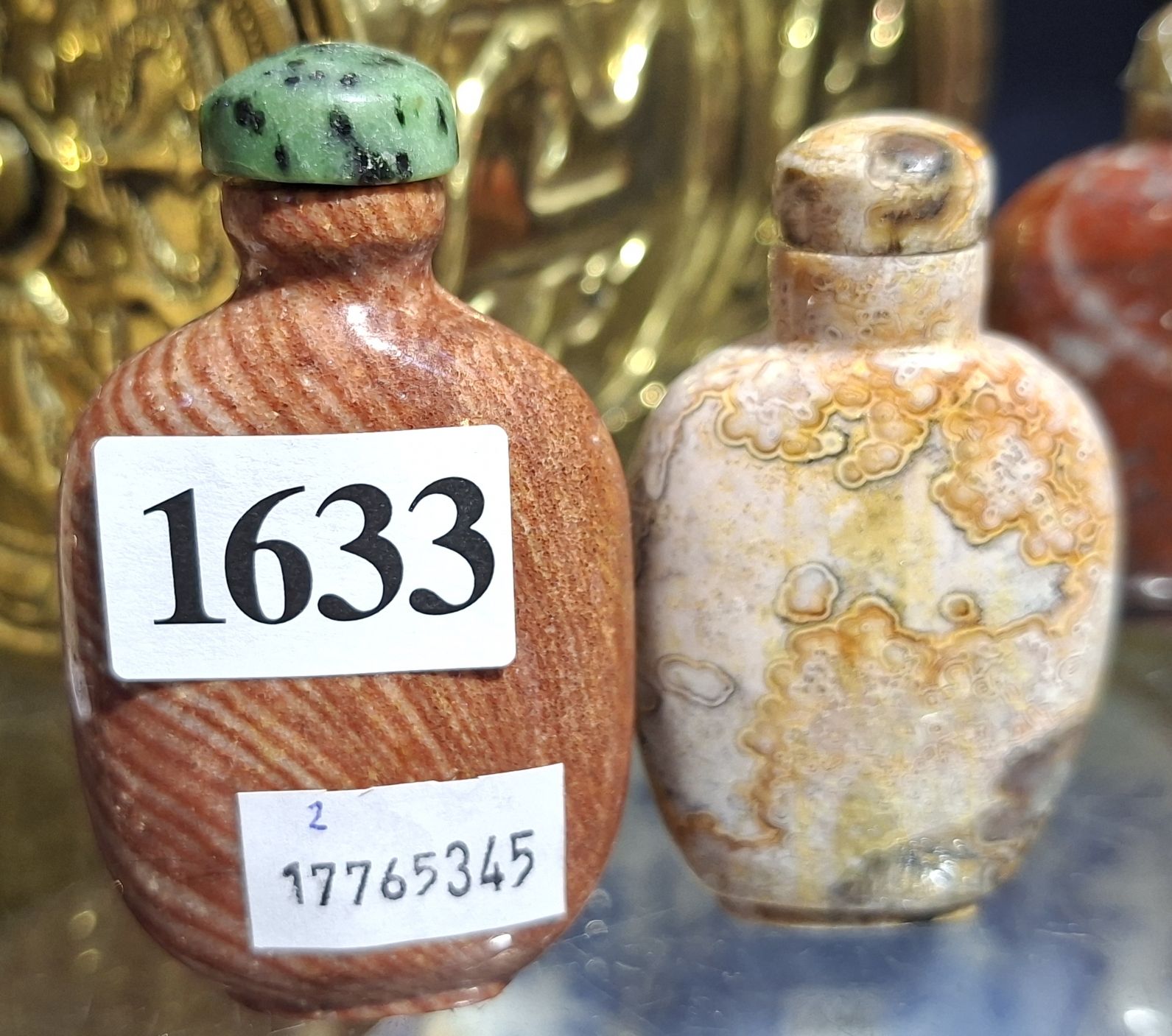 Two Agate Stone Snuff Bottles