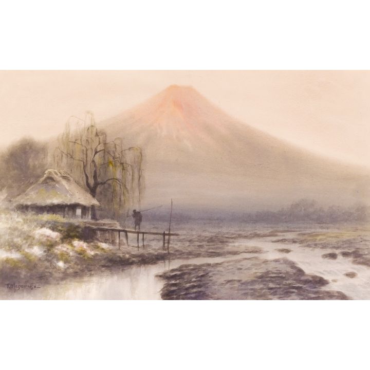 T. Masamitsu ''Mt. Fuji Landscape'' Watercolor